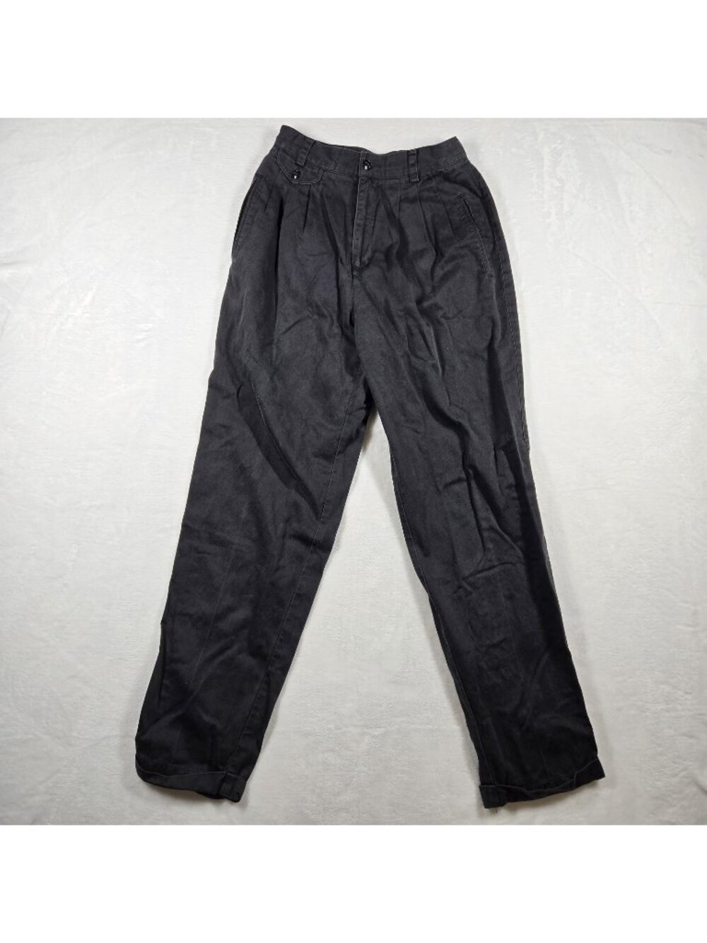 VTG Liz Sport Black Linen 100% Cotton Trouser Pants Women’s Size 6